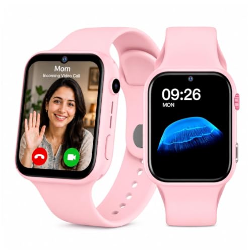Image of SeTracker Kids Smart Watch for Boys Girls - L1G | 4G /5G SIM Support, GPS Tracking, HD Video Calling | Parental Control, Safe Zone Alert, SOS, Voice Chat, Class Mode | Ideal Gift for Kids - Pink
