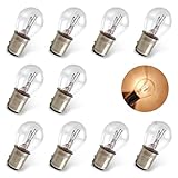 Dogary 10 PCS 1157 DC 24V 21/5W S25 BAY15D Car Light Bulb, Double Tail Indicator Bulbs Turn Signal Light Bulbs, Halogen Brake Light and Reverse Light for Vehicles (White)
