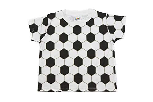 Bambino Sport Kids Sports Clothes - Short Sleeve Soccer Ball T-Shirt– Black and White (2T) Bambino Sport Kids Sports Clothes - Short Sleeve Soccer Ball T-Shirt– Black and White (2T)