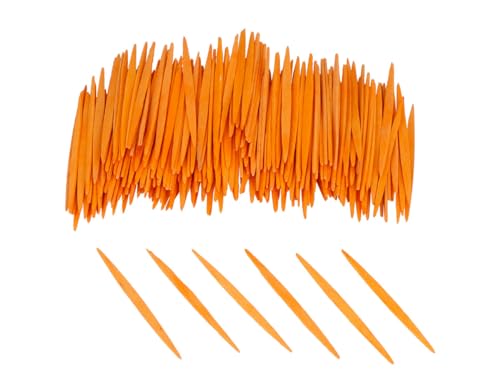 INNSPIRO Palillos planos naranja 65mm. 250u., de madera, para Manualidades, adornos, crear construcciones.