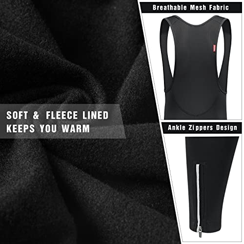 qualidyne Calça masculina de ciclismo acolchoada 3D para inverno térmica para clima frio e ciclismo