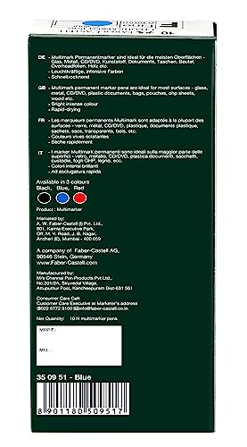 Image of Faber-Castell 10 CD /OHP MARKER PENs BLUE Pack of 3