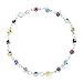 D Jewelry Multi-Colored Guardian Eye Beads on 925 Sterling Silver Bracelet 7.5"