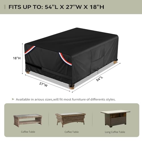 KylinLucky Outdoor Patio Coffee Table Covers 54 x 27 inch Waterproof by KylinLucky - Used condition - Image 2