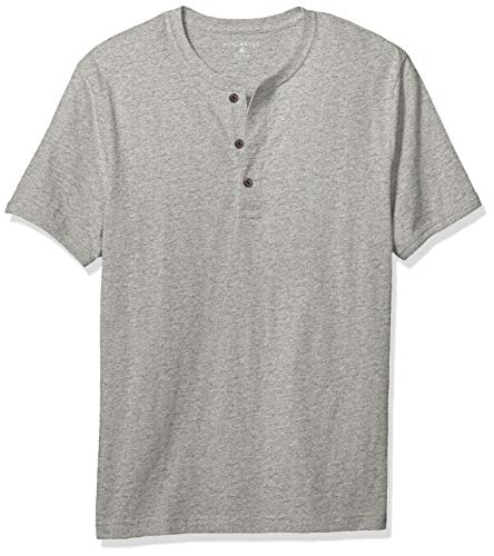 J.Crew Mercantile Men's Short-Sleeve Slub Cotton Henley, Heather tin, S