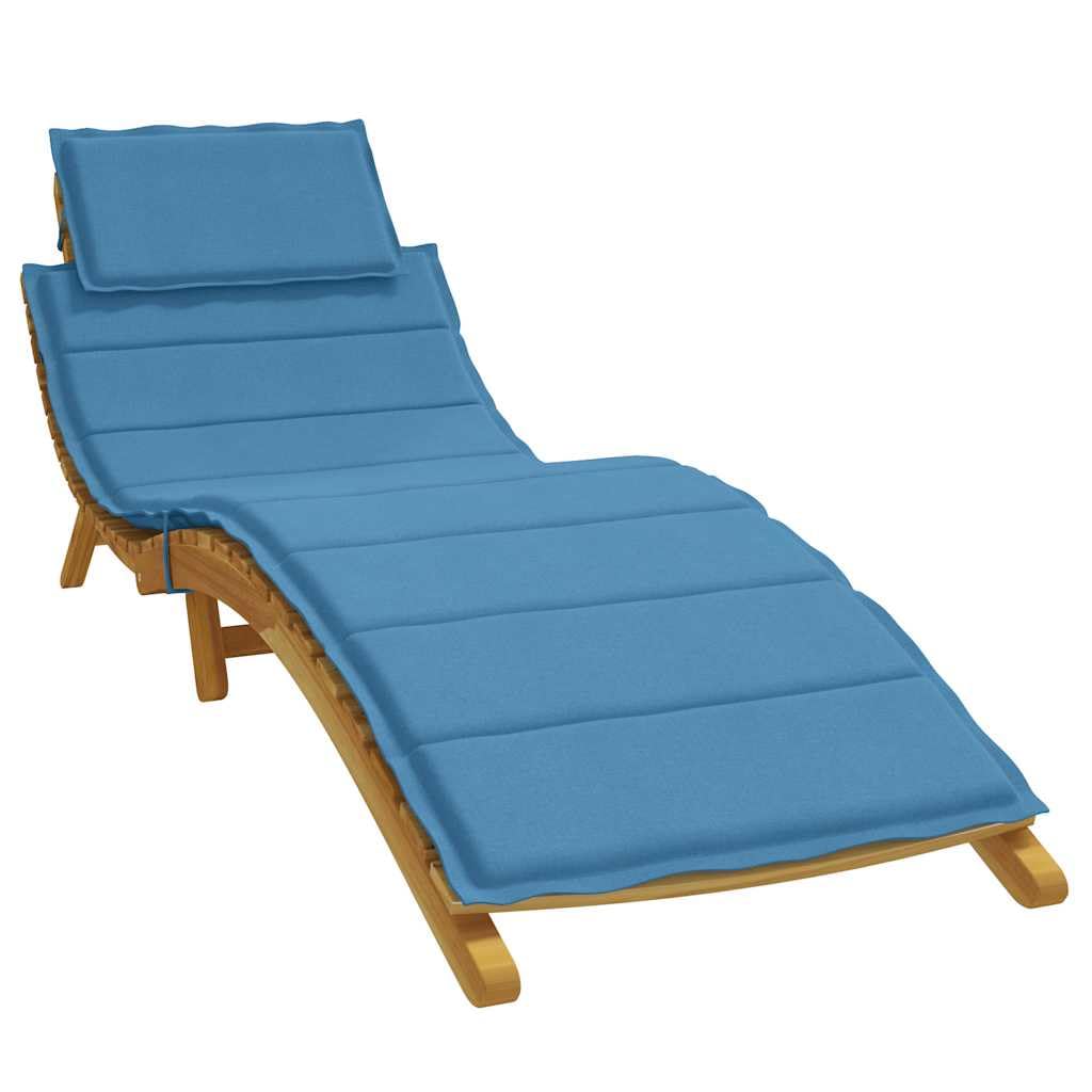 Cuscino per sdraio melange blu, 186 x 58 x 4 cm, tessuto