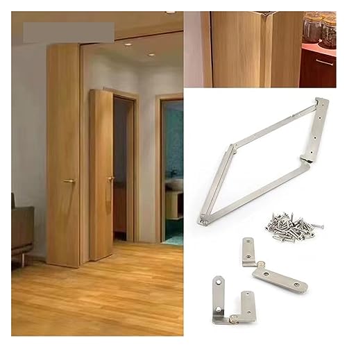 Barn Door Hardware Wardrobe 180 Degree Folding Flat Door Accessories, Household Door Cloakroom Door Partition Door Hardware Connector Accessories Smoothly and Quietly(18 mm Right Away)