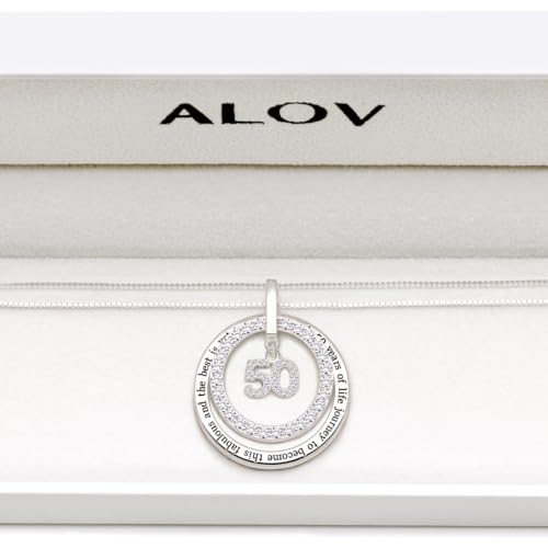 ALOV Jewelry Sterling Silver 50th Birthday It Took 50 Years of Life Journey to Become This Fabulous and the Best is Yet to Come Cubic Zirconia Pendant Necklace4
