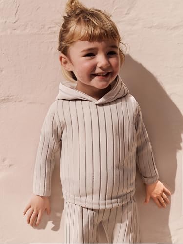 Image of Toddler Kid Girls Clothes Ribbed Color Block Long Sleeve Hoodie Sweatsuit Set Fall Outfits
