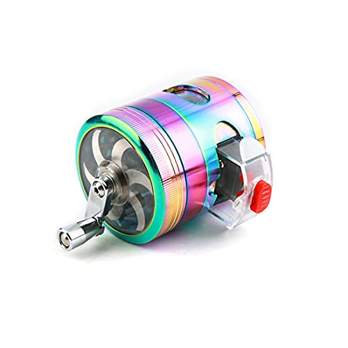 Kräutermühle Regenbogen Gewürzmühle 4-in-1 Handgekröpfte Mühle mit Kurbel und Schublade für getrocknete Gewürze, Kräuter, Gewürze