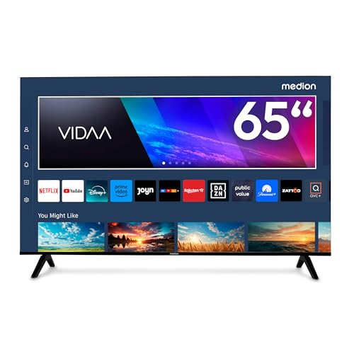 MEDION 163,9 cm (65 Zoll) Ultra HD Fernseher (Smart-TV, HDR10, VIDAA Store, Netflix, Prime Video, Disney+, DAZN, Paramount+, HbbTV, PVR, Bluetooth, MD 865200)