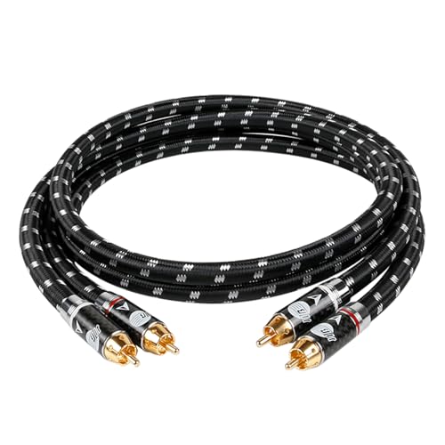 Câble RCA Audio Audiophiles Hi-End double blindage BOAACOUSTIC BEB-2001 de 2 mètres