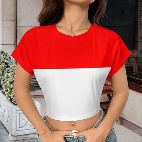 Palestine Flag Summer Crop Tops for Women Basic Tight Short Sleeve for Teen Girls2
