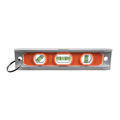 Klein Tools 9319RETT Level, 9-Inch Aluminum Magnetic Torpedo Level with 3 Vials, Tether Ring, V-Grooved Edge, and Rare-Earth Magnets #1