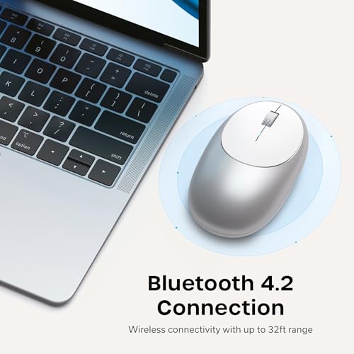Image of Satechi M1 Wireless Bluetooth Mouse, USB-C Rechargeable, Silver | Compact and portable, for MacBook, iPad, iPad mini, Mac mini, iMac, Windows