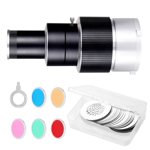 YSKE-Professional Optical Snoot Attachment - Bowens Mount Spotlight Projector with 35 Metal Gobos 5 Color Gels & Focus Control | Compatible with Aputure Godox Neewer Profoto LED Video Lights