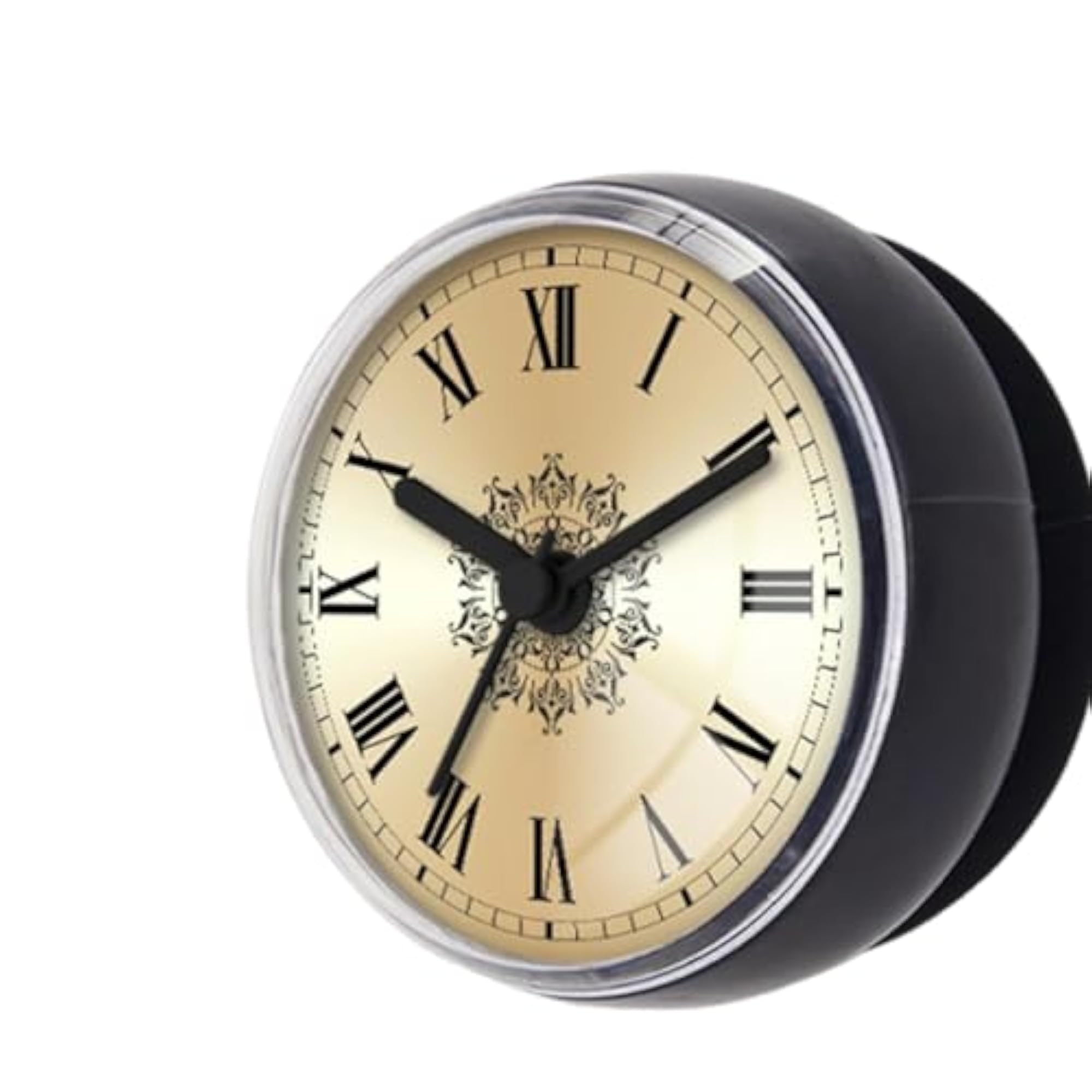 Waterproof Round Shower Clock with Suction Cup, Black Gray