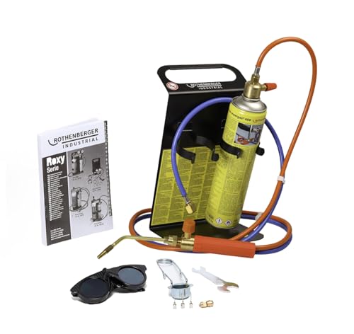 ROTHENBERGER Industrial Oxygen Welding and Brazing Machine Roxy Kit Plus Extensive Set Including Maxigas 400 ml, 1 x Hose Package, Carrying Frame, Welding Glasses, Burner Keys etc. ROTHENBERGER Industrial Oxygen Welding and Brazing Machine Roxy Kit Plus Extensive Set Including Maxigas 400 ml, 1 x Hose Package, Carrying Frame, Welding Glasses, Burner Keys etc.
