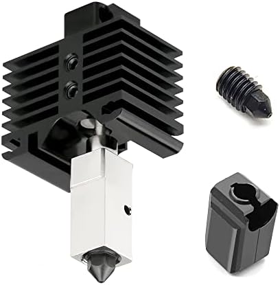 Up to 500℃ High Temperature Upgraded Hotend Heater Block，Chrome Zirconium Copper Nickel Plated Version+ 1 Hotend Silicone Cover +1 Extra Hardened Steel Nozzle for Bamb X1-carbom Combo P1P 3D Printer.