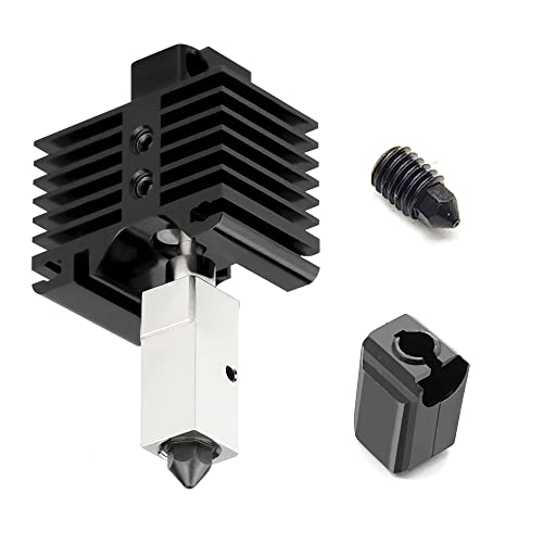 Up To 500℃ High Temperature Upgraded Hotend Heater Block，Chrome Zirconium Copper Nickel Plated Version+ 1 Hotend Silicone Cover +1 Extra Hardened Steel Nozzle For Bamb X1-Carbom Combo P1P 3D Printer. #TOP2