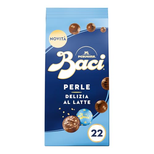 BACI PERUGINA Perle Latte Cioccolatini al Latte ripieni alle Nocciole, Sacchetto 154g