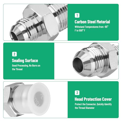 Image of 10 Pack Hydraulic Adapter Fittings: 3 /8 inch JIC Male x 1 /2 inch JIC Male