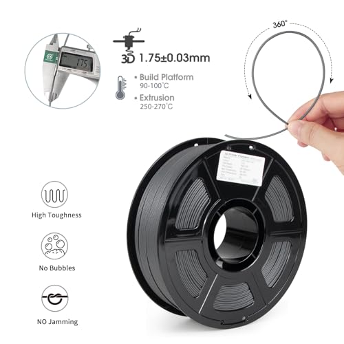 Image of iSANMATE ASA-GF 3D Printer Filament, 10% Glass Fiber Reinforced, Superior Weather & UV Resistance, High Strength & Thermal Stability for Outdoor & High-Impact Applications (1kg, Grey)