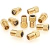 2PCS Brass Presta Valve Adapter, Convert Presta to Schrader Adaptor, Inflate Tire Using Standard Pump or Air Compressor for Bikes, Motocycle and Cars(Reticulated Grain Style)