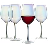 Handblown Universal Wine Glasses, 17 Ounce Lead·Free Crystal Long Stemmed Glassware All-Purpose Wine
