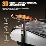 GTRACING Gaming Chair with Footrest, Ergonomic High-Back PU Leather Computer Chair with 3D Adjustable Armrests, Headrest and Lumbar Support, Office Desk Chair with Diamond Stitching for Adults & Teen - Image 4