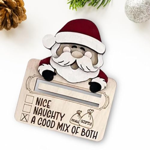 Portador de dinero navideño ornamento de madera sujeta billetes creativo 5