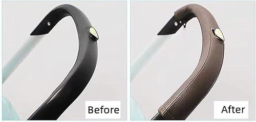 Miniatura 9 de Funda de piel sintética con cremallera extraíble para manillar, compatible con asientos de automóvil y cochecitos Doona (marrón)