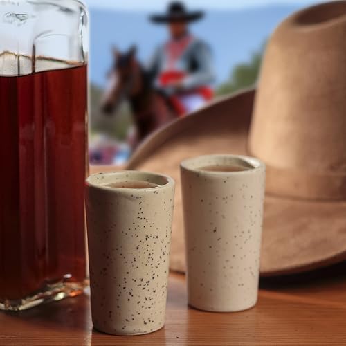 Image of Talavera Shot Glasses Set of 4 Authentic Mexican Tequila Shot Glasses - Hand-painted - 2 Oz (Granite Whisper)