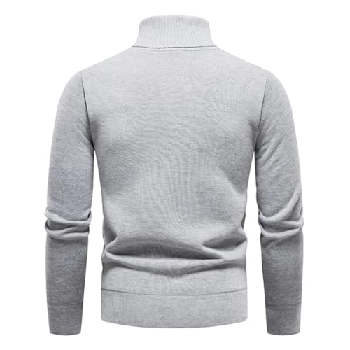 Men's Pullover Sweaters Slim Fit Warm Long Sleeve Solid Color Knit Casual Sweater2