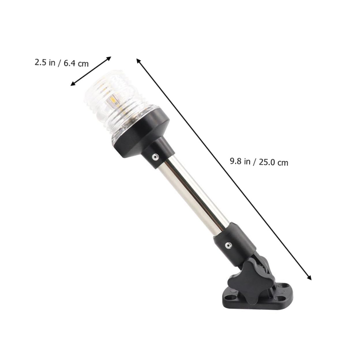 TOYANDONA LED Luce di Navigazione Barca 12vdc Bianca 360° 1 Pezzo | Flip-up Design 5w 2 Acrilico e Lega di Alluminio 4000-4500k per Yacht e Marine