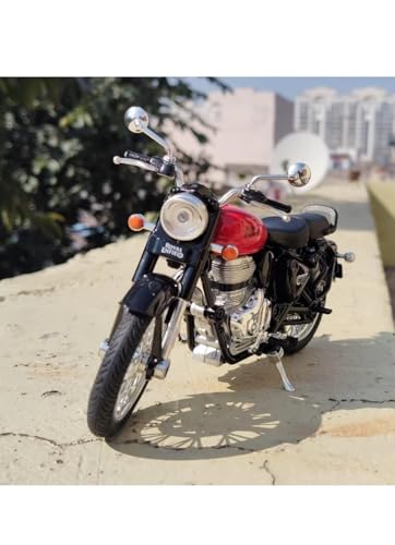 Image of Alpenia Bullet Bike Toy for Kids - Royal Enfield Scale Model with Pull-Back Action, Strong Body, Removable Parts, Side Stand - Gift for Boys (3+ Years)