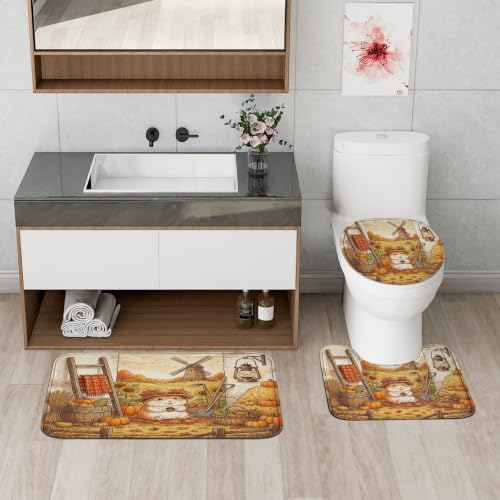 Rideaux de douche hamster d'automne ensemble textile salle de bain - 5