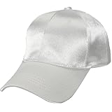 eYourlife2012 Silk Satin Baseball Cap Hat Unisex Plain Polyester Satin Baseball Hat Plain Polyester Satin Summer Baseball Caps White