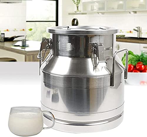 Generisch Milchkannen aus Edelstahl 304, Weineimer, Milchkännchen, Ölfass, Teekanister mit silikonversiegeltem Deckel, Milchtransporteimer zur Lagerung von Flüssigkeiten und Feststoffen, 46 8 Generisch Milchkannen aus Edelstahl 304, Weineimer, Milchkännchen, Ölfass, Teekanister mit silikonversiegeltem Deckel, Milchtransporteimer zur Lagerung von Flüssigkeiten und Feststoffen, 46