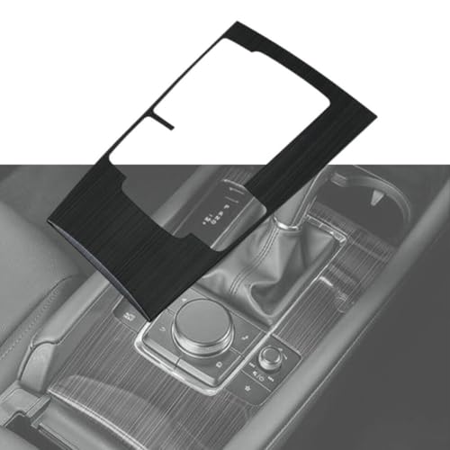 Gettimore Garniture de panneau de boîte de vitesses en acier noir pour berline 3 2019-2023, accessoire intérieur avant