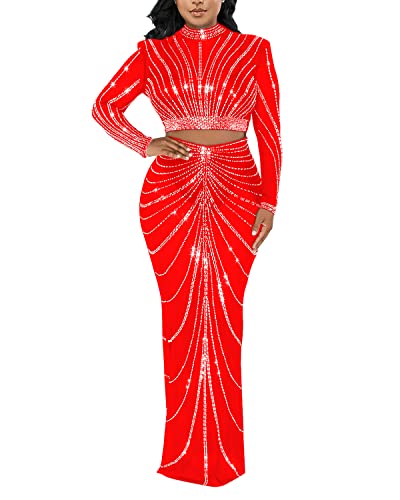 Image of PORRCEY Sexy Elegant Rhinestone Party Club Night Formal Dress for Women