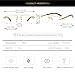 Gleyemor Mens Sunglasses Fashion Rimless Rectangle Sunglasses Square Frameless Sunglasses for Men (Gold/Clear Lens)