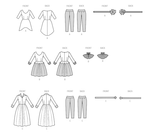 Simplicity SS9632H5 Misses Costume H5 (6-8-10-12-14), Multicolor, Sizes 6-8-10-12-14 - Image 4