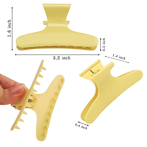 Ondder 12 Pack Butterfly Hair Clamps Clips Hair Claw Clips Salon Pro Section Clip For Styling, Sectioning, Cutting, Coloring Large Hair Clips Hairdressing Salon Tool Hair Accessories For Women Girls- Yellow #TOP1