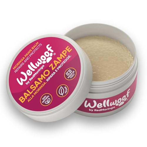 Crema Polpastrelli Cane per Inverno e Neve 100% Naturale | Oli Moringa, Mandorla, Burro Karitè | Protezione Zampe Cane Asfalto | Pomata Vegana Non Tossica | Made in Italy WeelWoof - 70Ml
