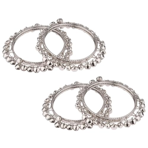 Efulgenz Indian Oxidized Jewelry for Navratri Indian Oxidized Bell Charm Bracelet Bangle Set Jewelry for Women - Main Image