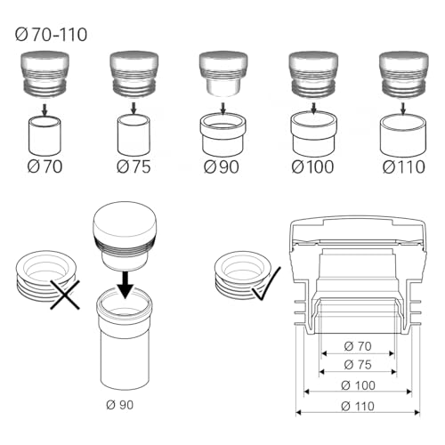 Novanetus HypAir Balance Rohrbelüfter DN 70-110 Belüftungsventil für Sanitäranlagen