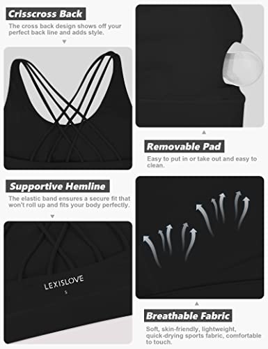 Image of LEXISLOVE Womens Workout Shirts Sexy Open Back Activewear Workout Clothes Sports Yoga Tank Tops