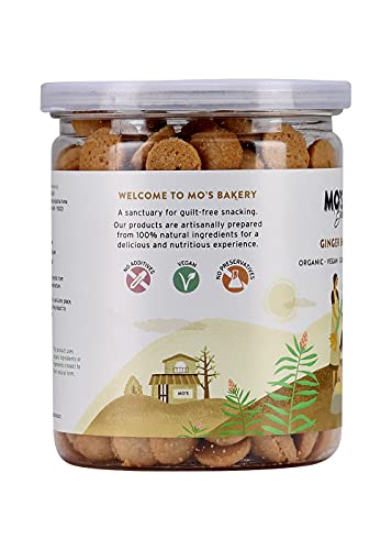 Image of Mo's Ginger Snaps, 200 G| Vegan | Gut Friendly Ginger Snap Cookies for Kids and Adults | 100% Natural & Preservatives Free