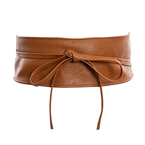 Toocool - Cintura donna Obi stringivita fusciacca ecopelle fascia larga ST-2087 [Taglia unica,camel]